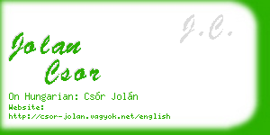 jolan csor business card